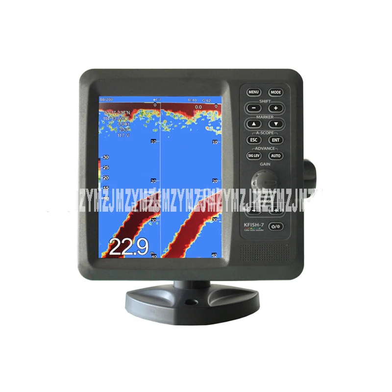 KFISH -7 Marine Fish Finder Depth Sounder Sonar Fish Finder With Dual Frequency,With TRANSDUCERS TD-25, 7”Inch TFT LCD