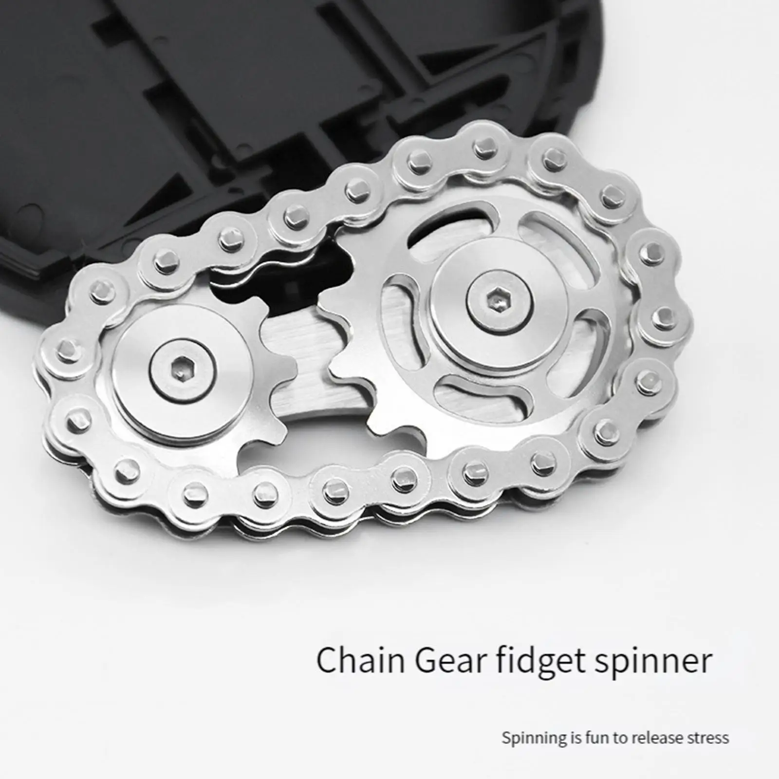 Sprockets Fidget Spinner Gyro Metal Gear Flywheel Chain Spinner Gyro Spinner Bike Chain Fidget Spinner Toy For Kids Adults N0H4