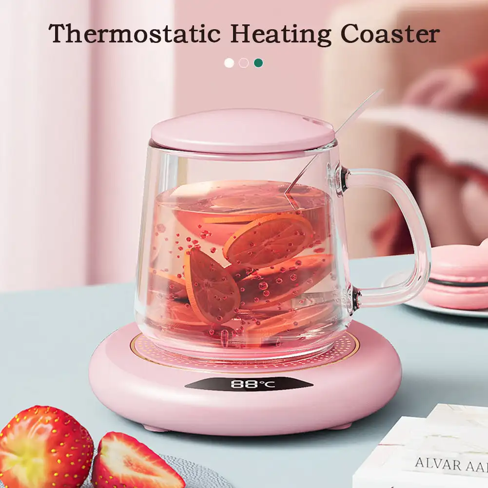 Coffee Mug Warmer 3 Temperature Setting Thermostat Coaster USB Plug Smart Coffee Cup Warmer for Heating Coffee Beverage Milk Tea