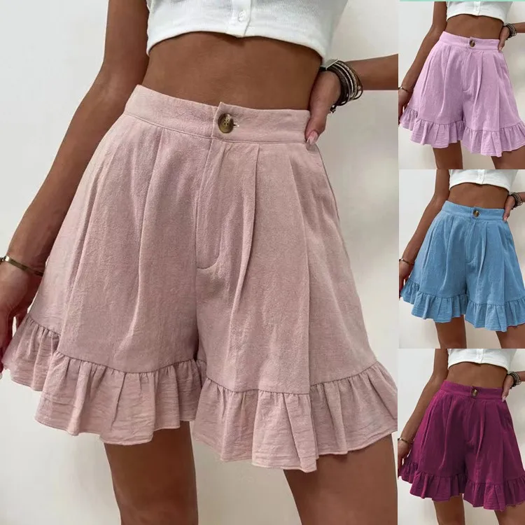Shorts for Women In Summer Casual Wide Legged Loose Fitting European and American Women's High Waisted Shorts for Women