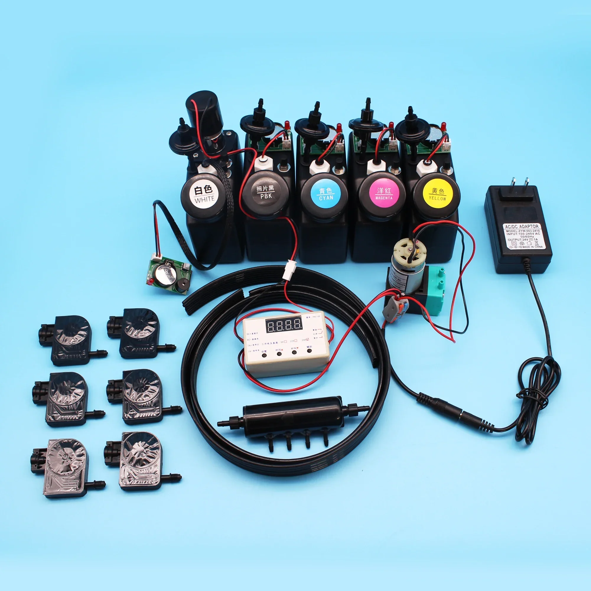 L1800 UV DTF Ink Circulation For Epson L800 L805 AB Film UV White Tank CISS With Stirrer Mixer Ink Tank Bulk Ink System