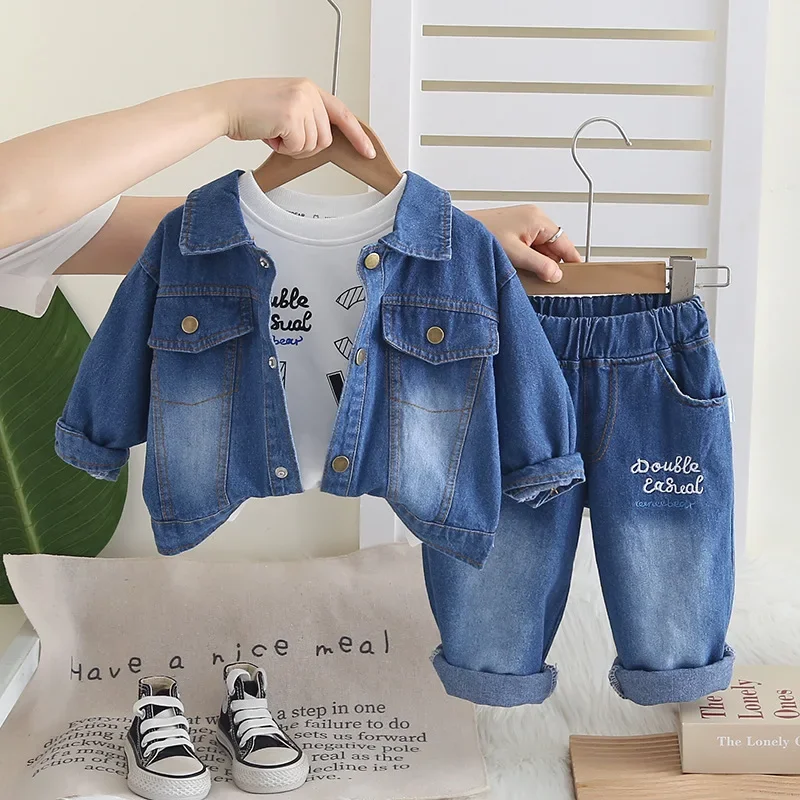 

New Spring Autumn Baby Girls Clothes Suit Children Boys Cartoon Jacket T-Shirt Pants 3Pcs/Sets Kids Clothing Toddler Tracksuits