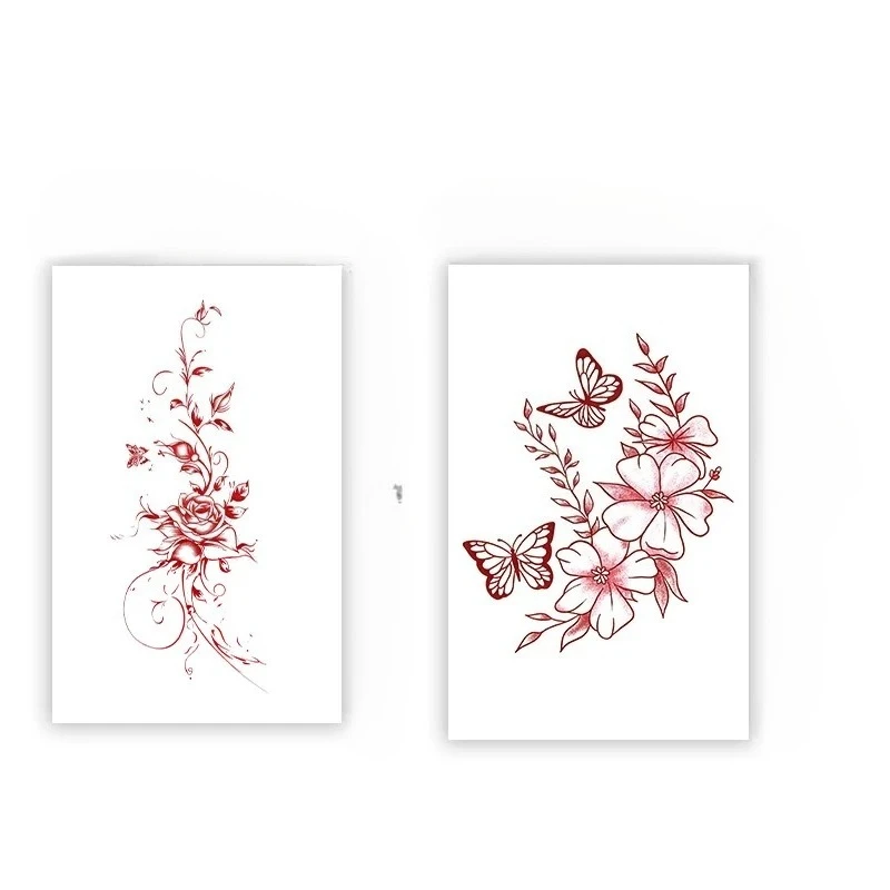 

Elegant Flowers Temporary Tattoo Sticker, Long-lasting and Waterproof, Realistic Fake Tattoos for Women, Suitable for Arm, Chest