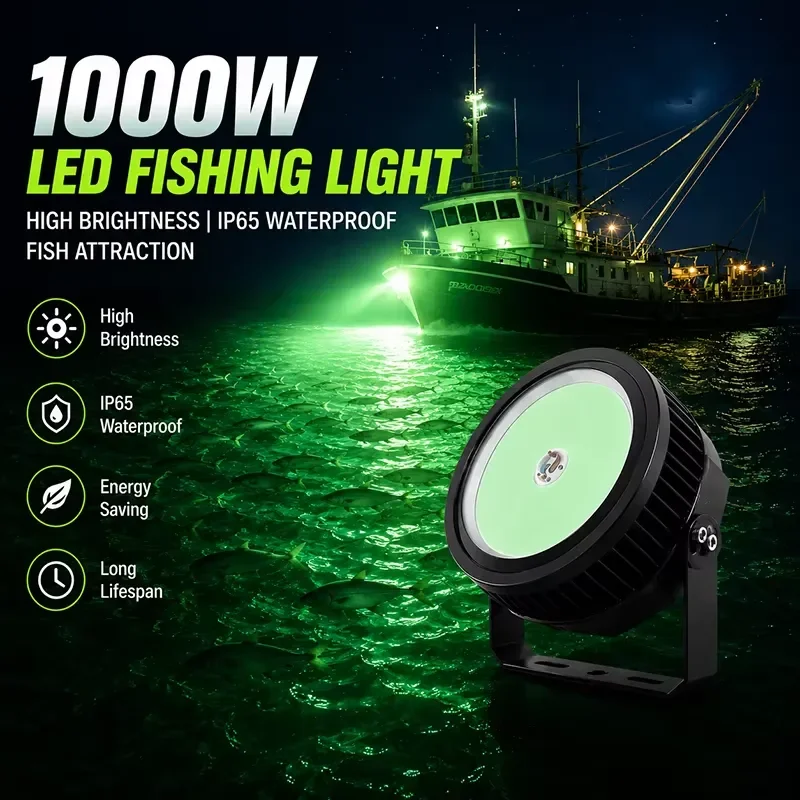 800W 1000W 1200W IP65 waterproof marine LED fishing light, marine water lure light, for squid tuna fishing