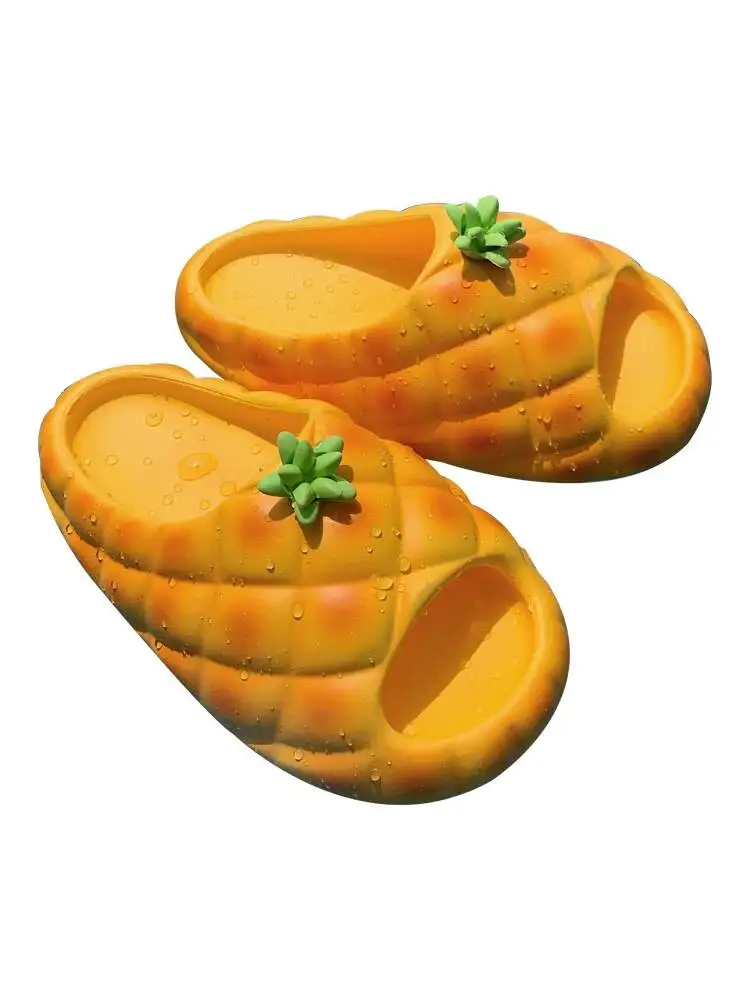 2026 Summer Unisex Pineapple Texture EVA Platform Slide Sandals Anti Slip Fashion Outdoor Beach Casual Slippers