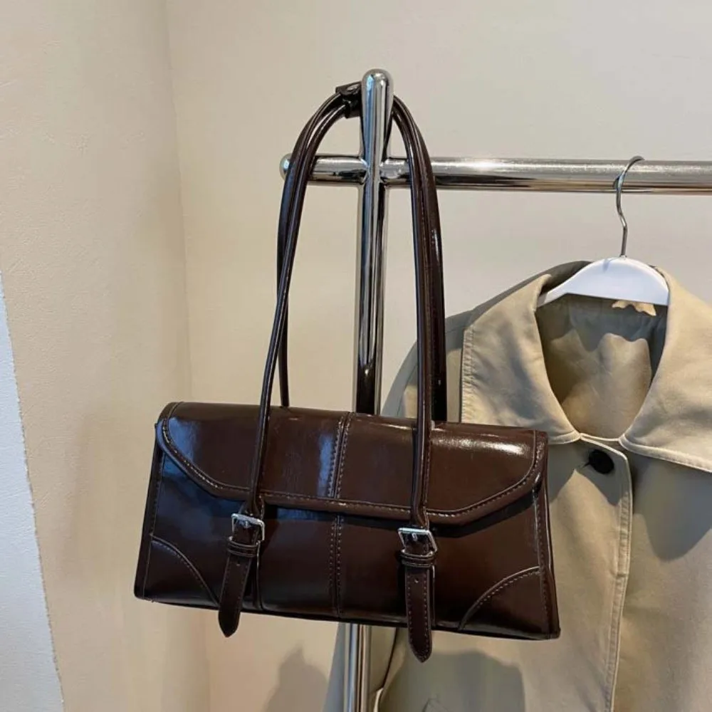 

Square Retro PU Shoulder Bag Messenger Bag PU Leather PU Underarm Bag Portable All-match Retro Handbag Girls Women