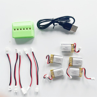 5pcs/Lot 3.7V 200mAh 30C Battery and USB Charger for JJRC H36 Mini RC Drone Quadcopter Spare Parts Accessories