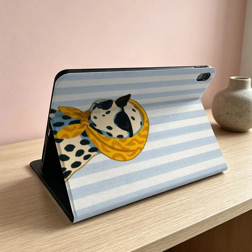 Minimalist striped dog pattern For iPad Pro Air mini 7 6 5 4 3 2 1 9gen 8gen M5 M4 11th 10th A17 Pro A16 Inch Tablet Case Soft