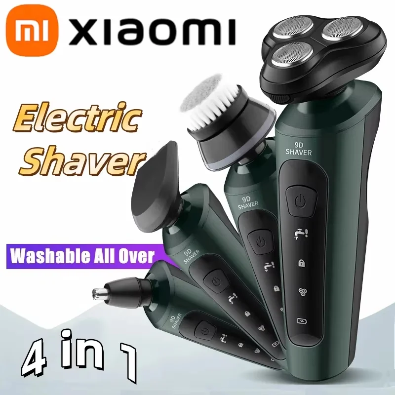 Xiaomi Electric Shaver 4 in 1 Multifunctional Dry and Wet Dual-purpose Silent Adjustable Rotary Electric Hair Trimmer Razor New