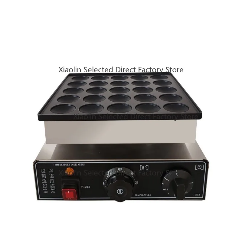 Commercial 25-Hole Mini Pancake Machine Electric Round Mini Dorayaki Waffle Snack Equipment