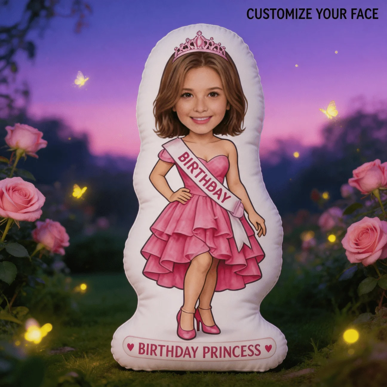 Customized personalized photo face pillow, birthday princess personalized styling decorative cushion, 70cm large home decoration