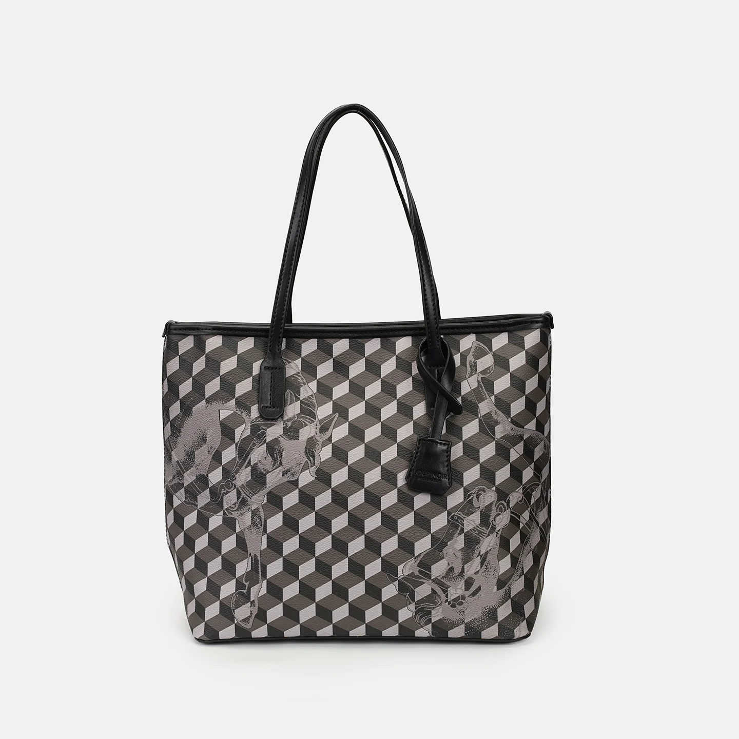 

Womens Horse Print Tote Bag Large Capacity Shoulder Handbag Geometric Pattern Casual Shopping Bag Fashion
