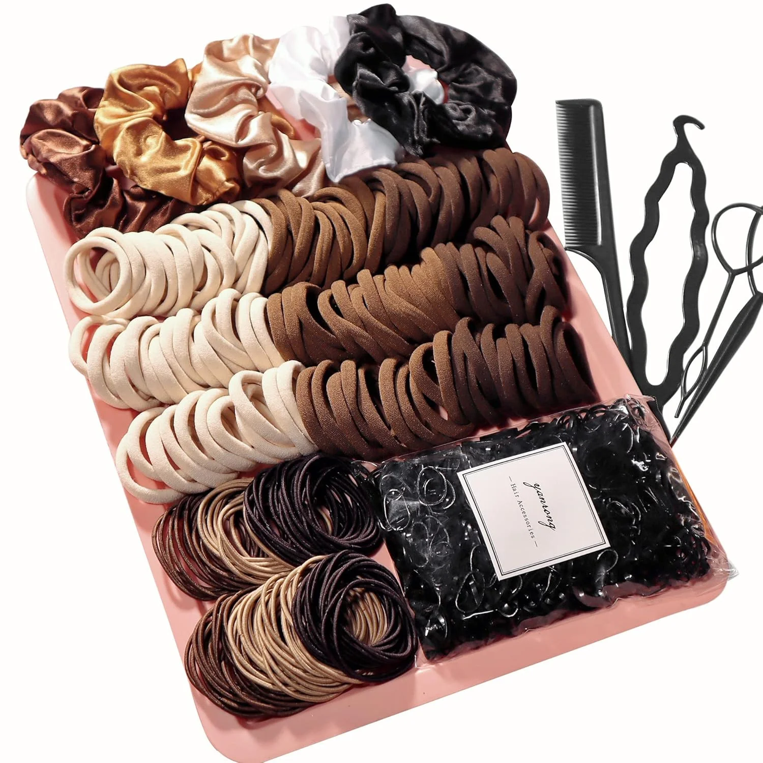 Acessórios de cabelo para mulher conjunto sem costura moda marrom rabo de cavalo titular variedade scrunchies de cabelo hairbands scrunchy laços de