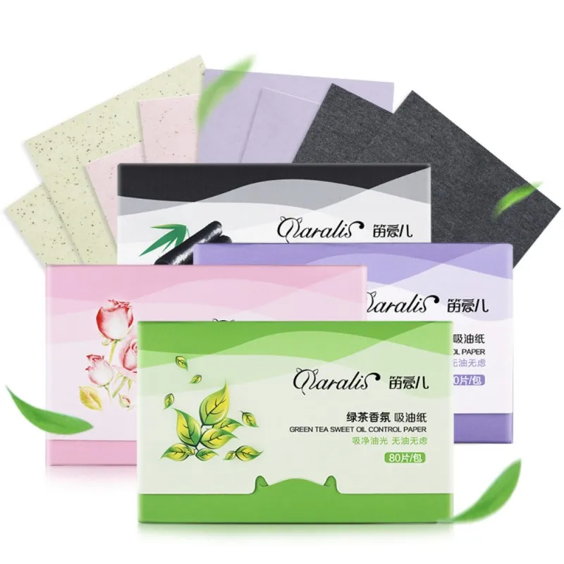 

Sdattor 80 pcs Oil Blotting Sheets Facial Absorbent Paper Oil Absorbing Sheet Oily Face Blotting Cleanser Portable