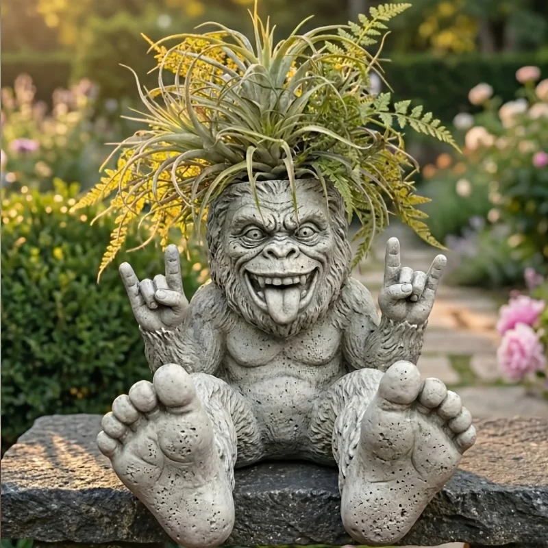1-Piece Large Monster-Shaped Flower Pot, Rebellious Flower Pot, Balcony Decoration, Small Ornament, Unique and Cool Garden Balcony Decoration, Holiday Gift Item