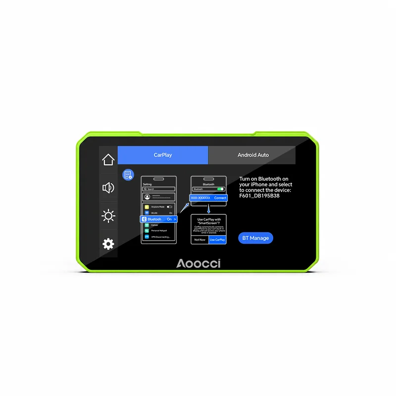 Aoocci C3 Plus 5 Inch 12V ACC USB Dual Power Motorcycle TPMS Screen IP67 Wireless CarPlay & Android Auto GPS Navigation Monitor