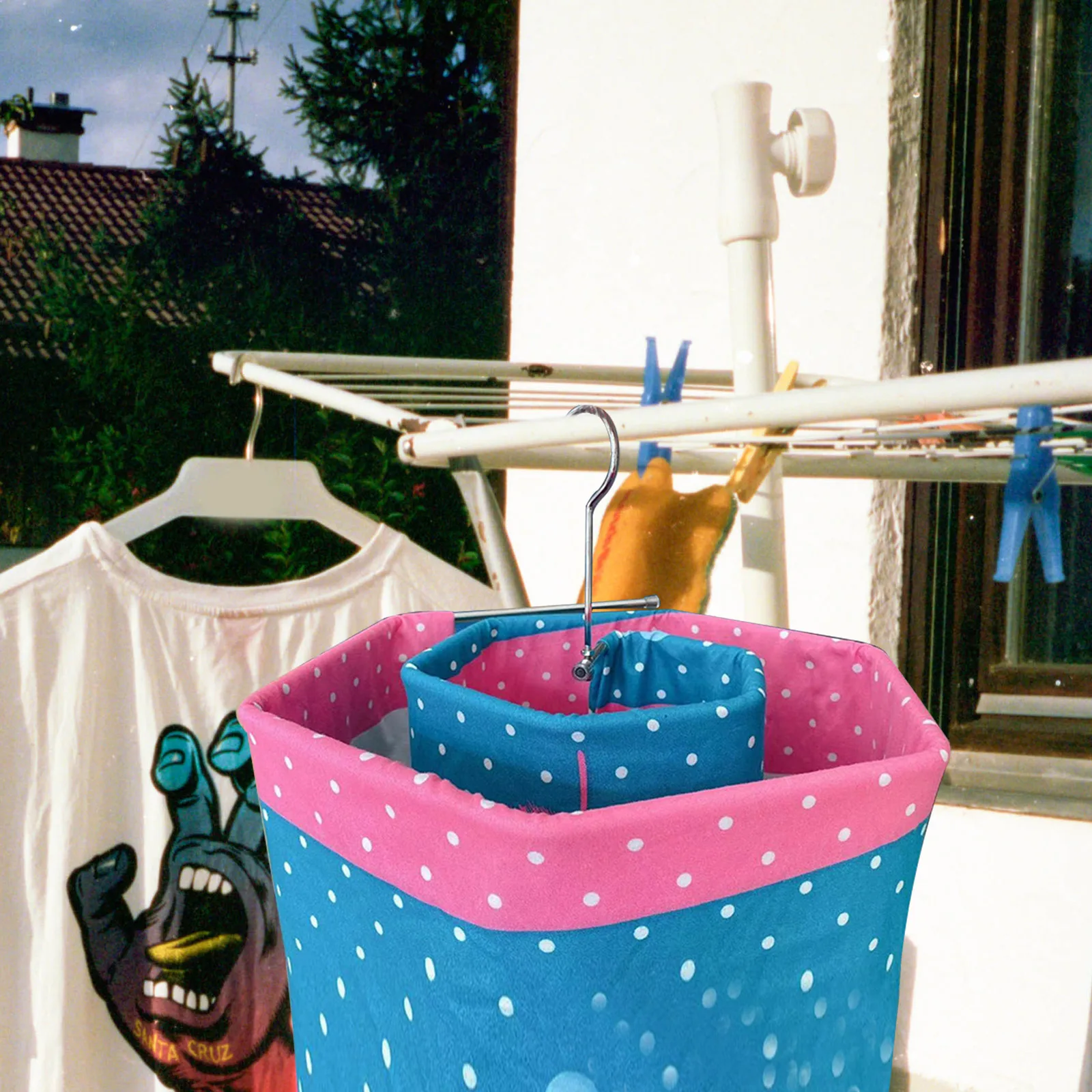 

Stainless Steel Spiral Quilt Rack Space Saving Clothesline Blanket Hanger Windproof Metal Drying Rack for Sheets Towels