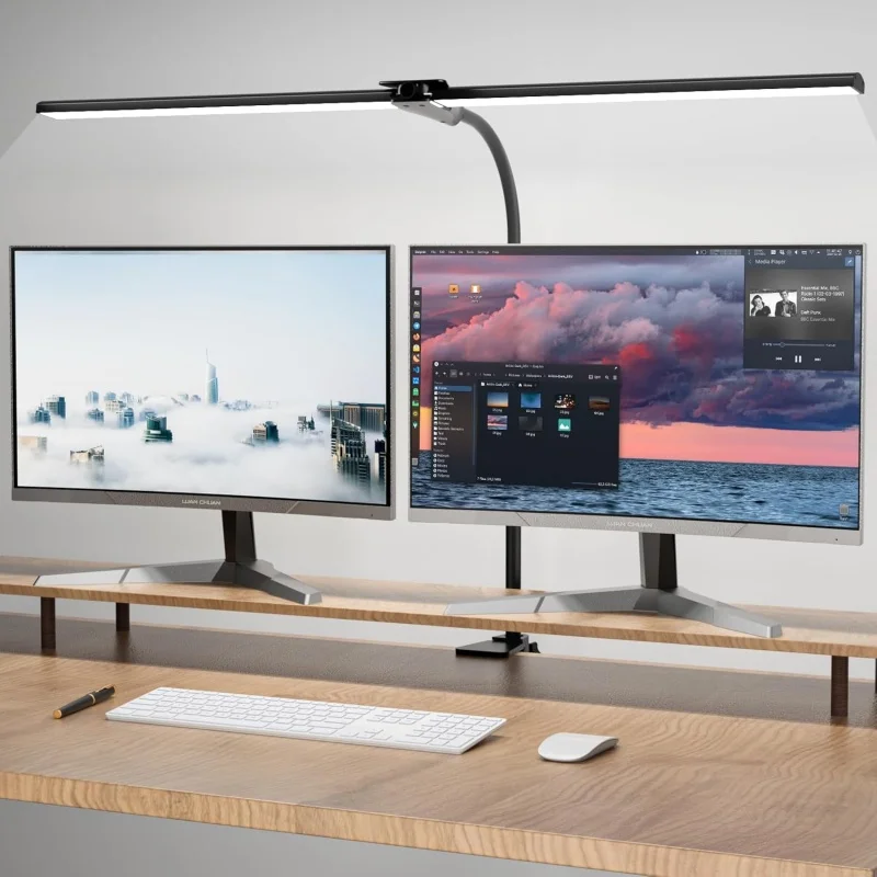24W LED Desk Lamp, 2400LM Eye Caring Touch Control Desk Lamp ,Computer Monitor Gooseneck 10 Color Flexible Table Lamp for Home