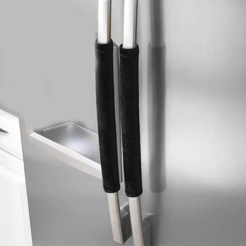 2Pcs Refrigerator Oven Door Handle Cover Antiskid Fingerprint Proof Protector Gloves Kitchen Appliance Decor Shading Accessory