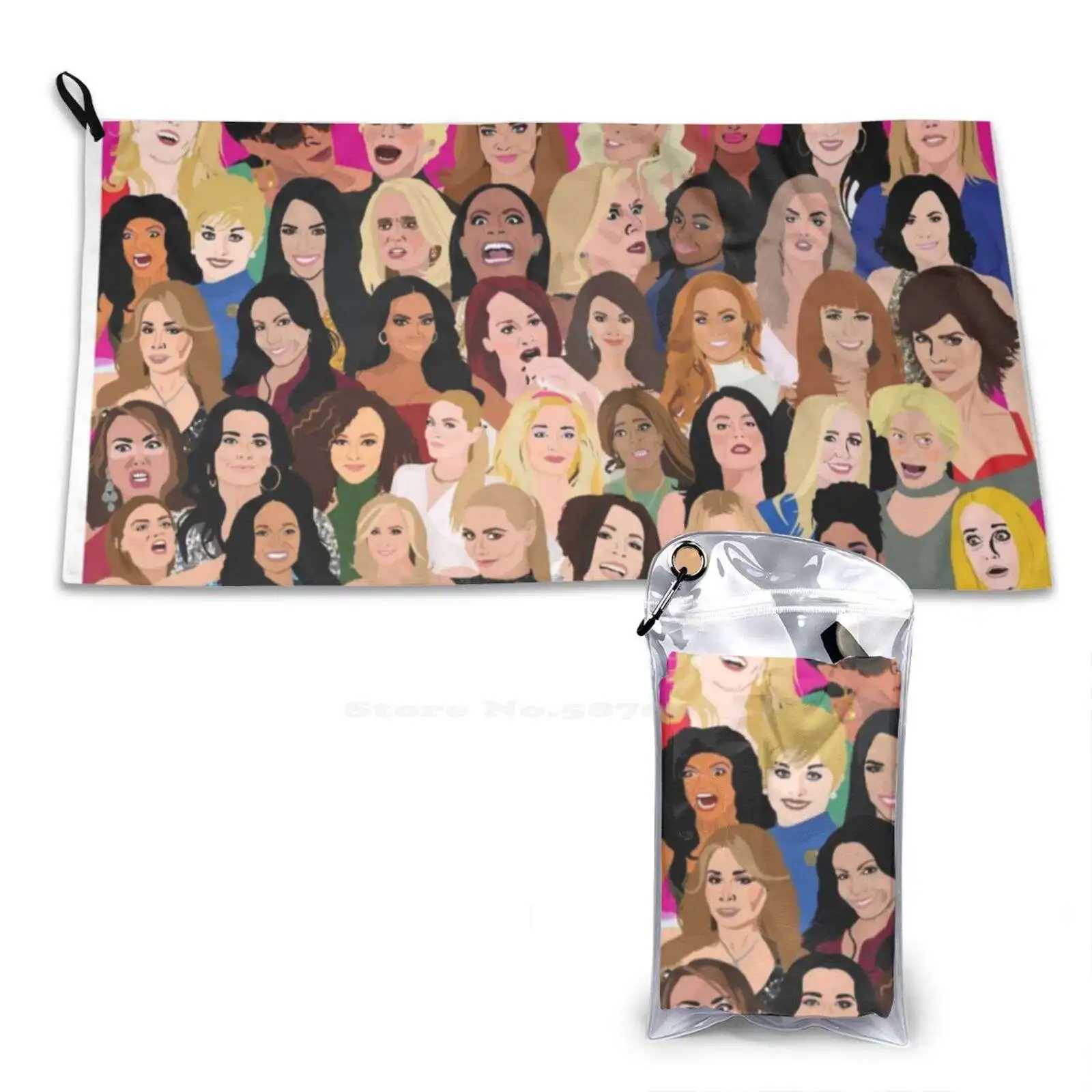 Real Housewives Montage ( Rhony , Rhobh , Rhoa , Rhonj , Rhop , Rhoc , Rhoslc , Rhod , Vpr ) Soft Towel Quick Dry Beach Towel