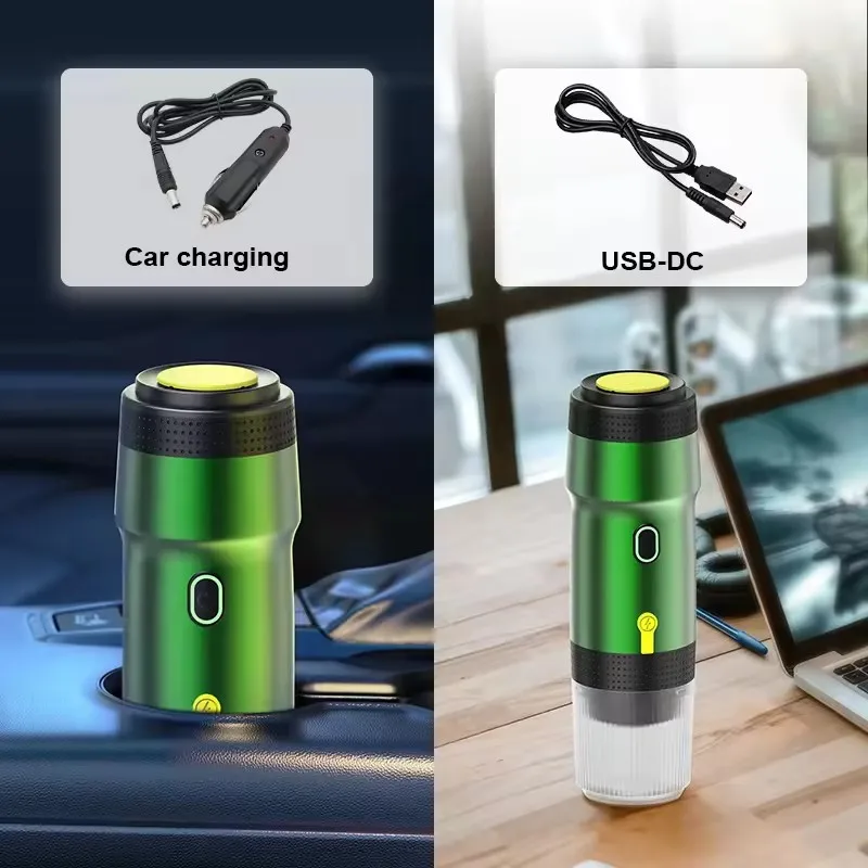 ماكينة صنع القهوة الكهربائية اللاسلكية الجديدة 60 مللي مناسبة لمسحوق كبسولة القهوة للسفر ماكينة صنع القهوة للسيارة والتخييم والسفر