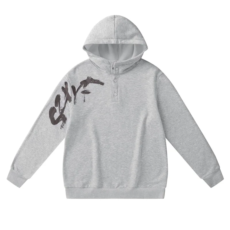 Men's Clothing Autumn and winter simple solid color velvet hooded sweatshirt loose casual fashion long-sleeved top