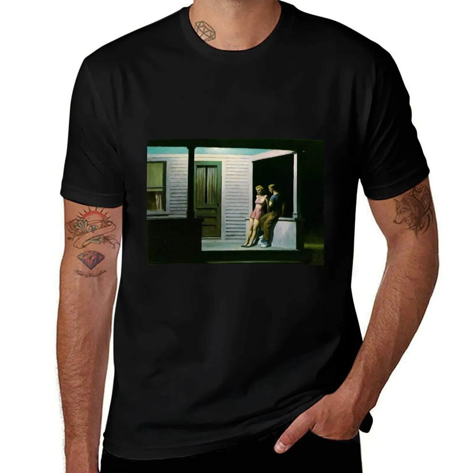summer evening edward hopper paintings T-Shirt Relaxed Casual Short Sleeve Tee
