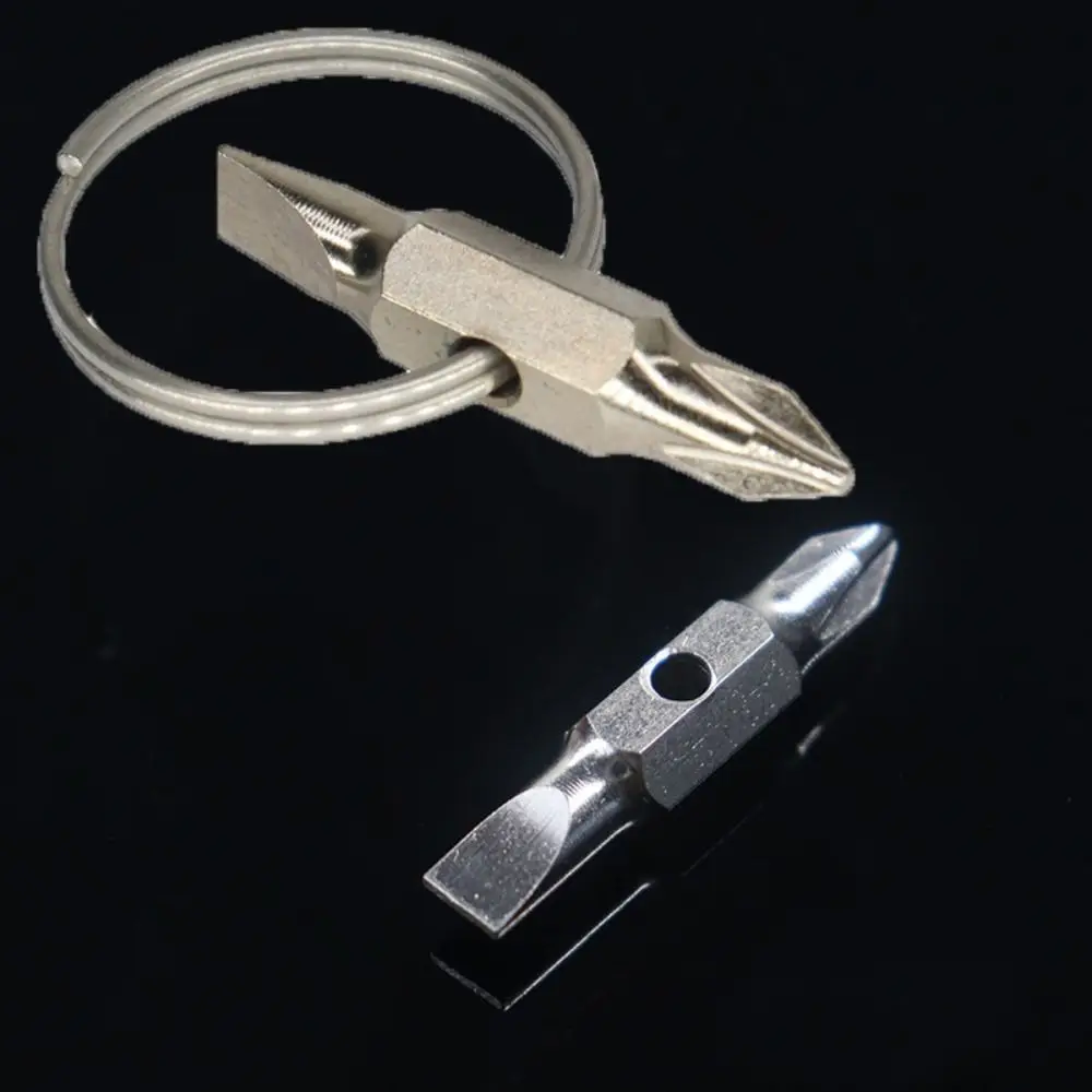 Portable Key Ring Keychain Screwdriver Pocket Repair Tool Screw Removal Tools Gadget Multifunction Phillips Slotted Screwdriver