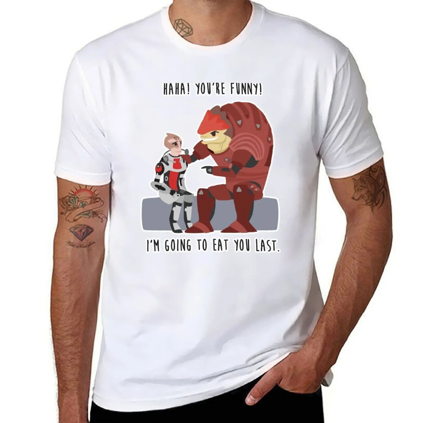 

Mass Effect - Wrex and Mordin T-Shirt t shirts cotton 100% t shirts for man cotton funny T-Shirt