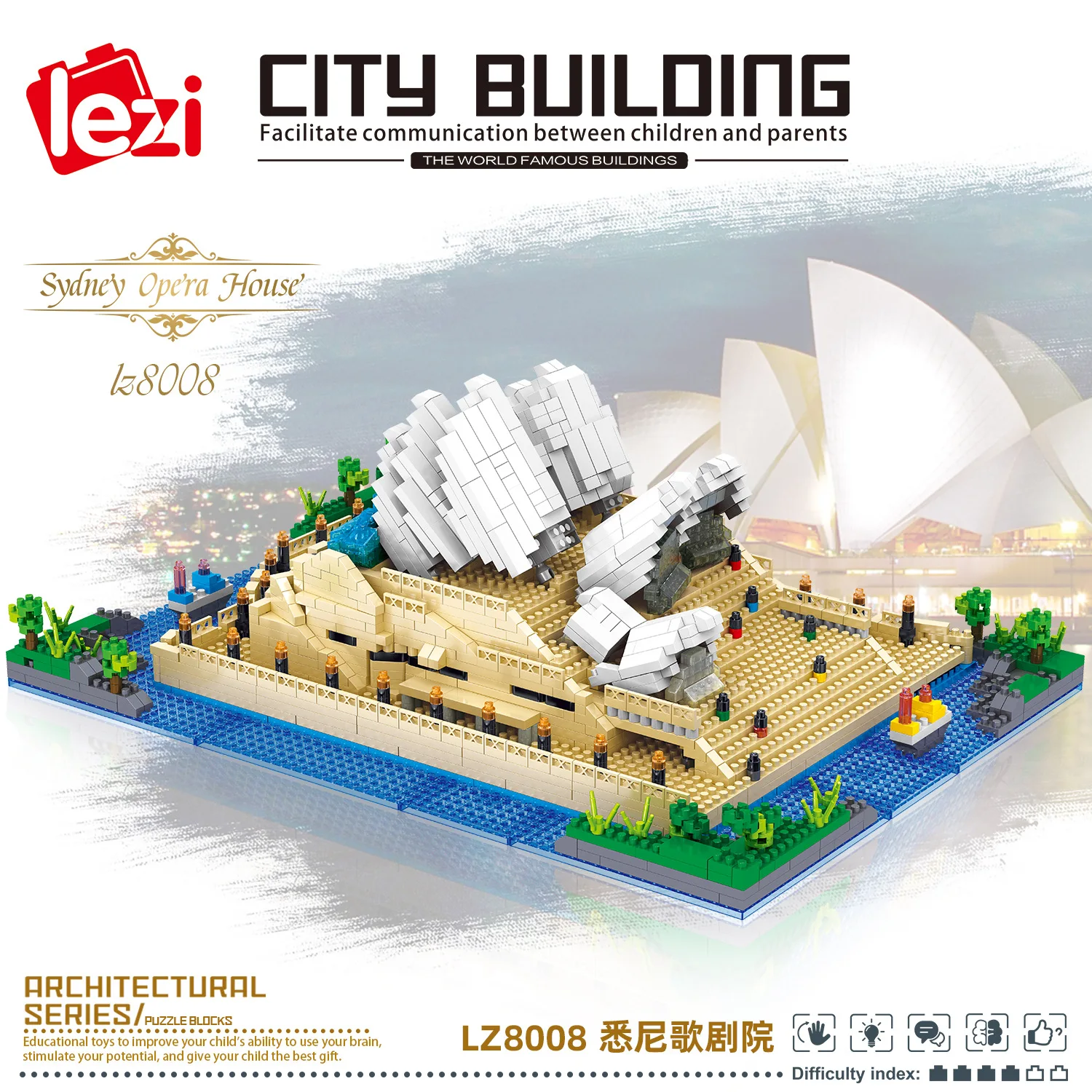 2552pcs Mini Blocks Architecture World Landmark mattoni da costruzione in plastica fai da te Sydney Opera House giocattolo per bambini regali per bambini 8008