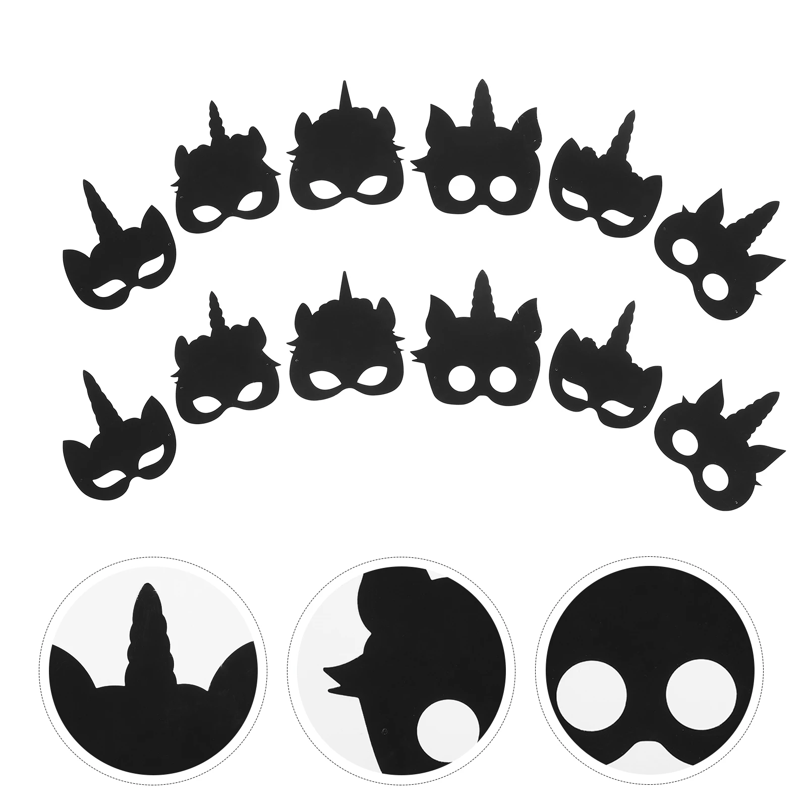 

1 set 1 Set Unicorn Scratch Paper Mask Kids Diy Craft Kit Halloween Party Decoration Art Supplies Festival Crafts For Children