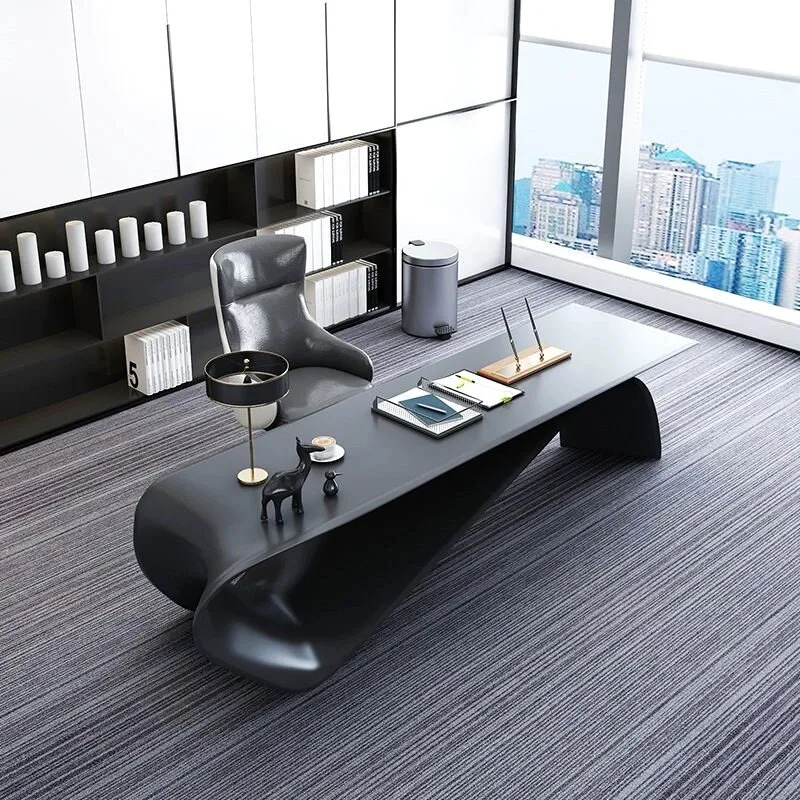 Painted boss desk combination large class desk simple light luxury study table designer special-shaped president supervisor tabl