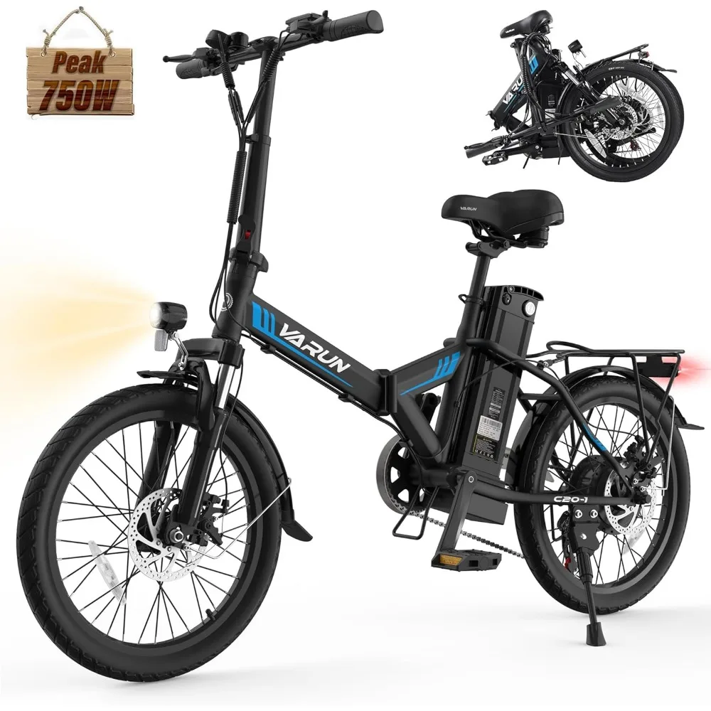 

Electric Bike-Peak 750W Folding Ebike for Adults to 40 Miles 20MPH,48V Removable Lithium-Battery,20" Foldable Electric Bicycle