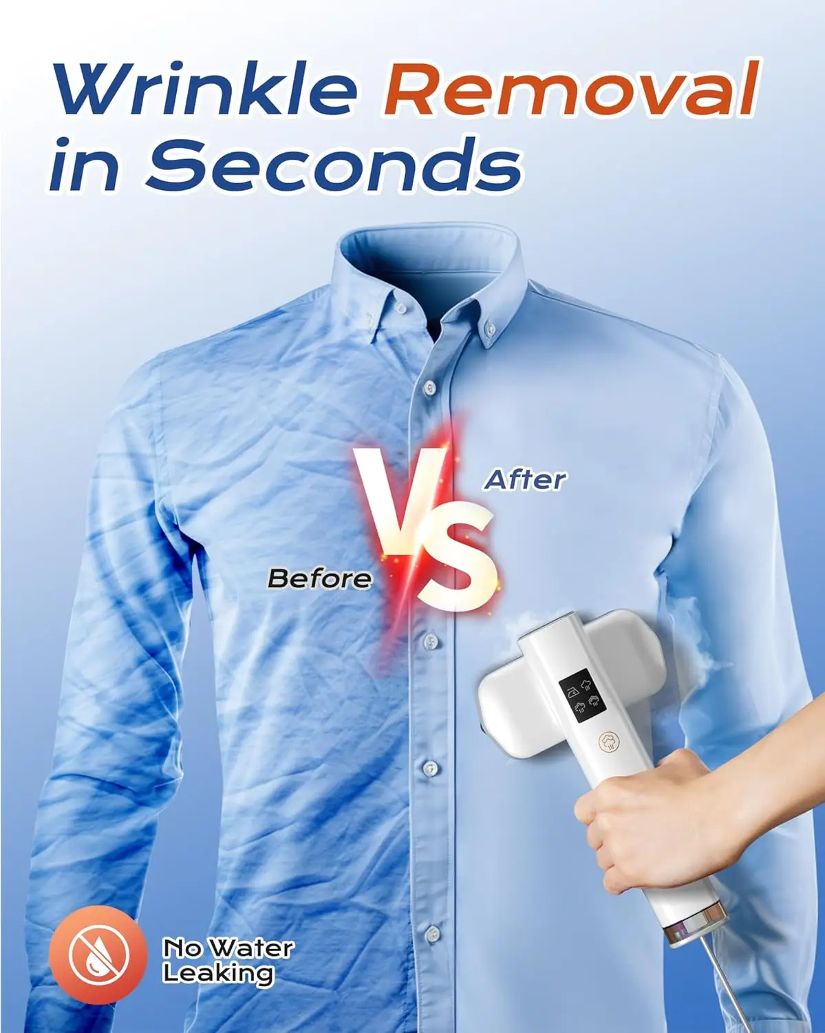 مكواة بخار للملابس، مكواة بخار محمولة للسفر، مزيل تجاعيد الملابس لبخار الملابس، 1100 وات قوية 2 في 1