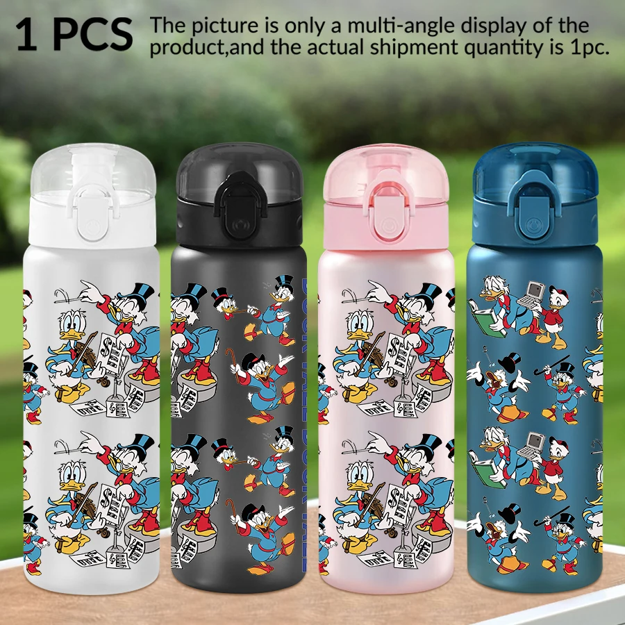 1 szt. Disney Donald Duck, wzór z rodziną Disneya, plastikowa butelka na wodę 770 ml, bidon sportowy na zewnątrz, prezent urodzinowy/na powrót do szkoły