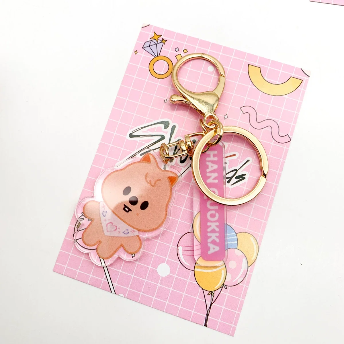 SKZOO STRAY KIDS Cartoon Acrilico Ciondolo a doppia faccia Portachiavi Ciondolo Fan Accessori per riunioni Ciondolo in acrilico Giocattoli di compleanno