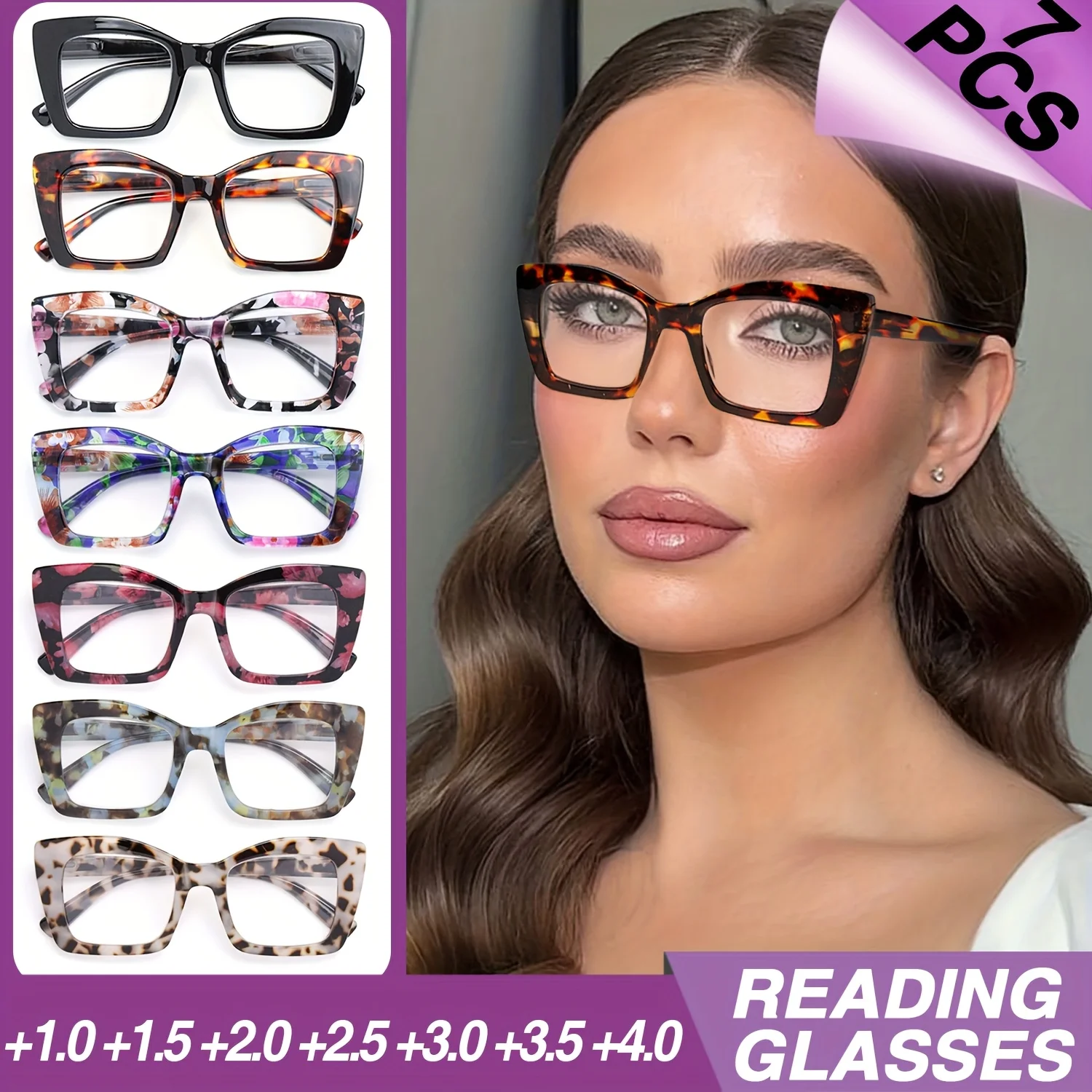 Printed Spring-Hinge Reading Glasses Set — product information 2