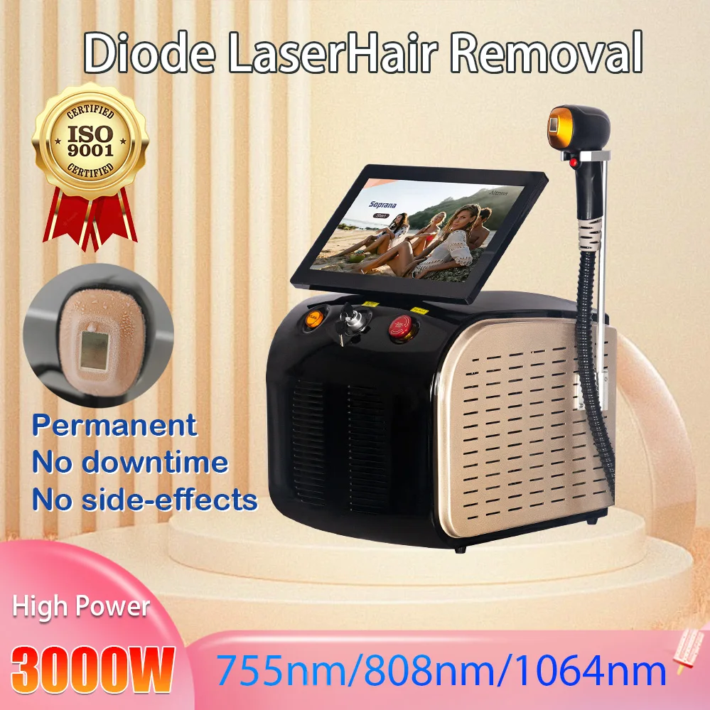 Cooling System Safe Painless 808 NM Diode Laser Hair Removal Highest Intensity Machine User-friendly Interface