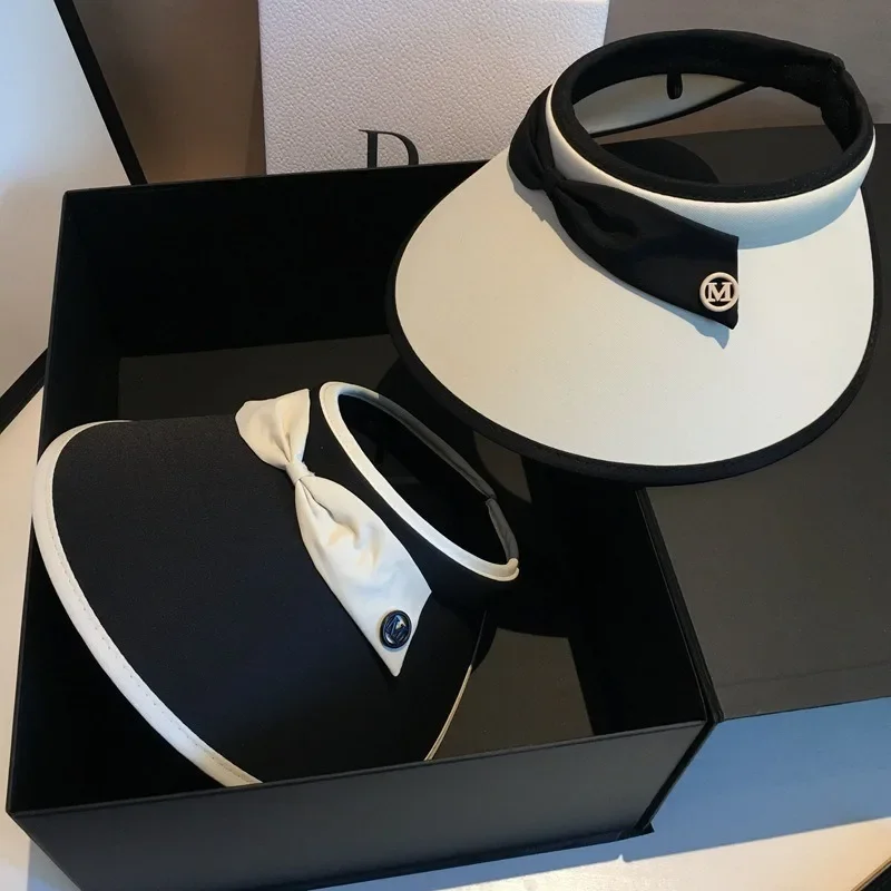Women Summer Wide Brim Open Top Sun Hat Fashion Anti-UV Straw Hat Outdoor Travel Face Shading Hat