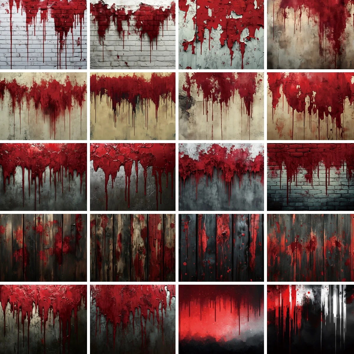Horror Halloween Photography Background Red Bloody Wall Wooden Board Banner Home Living Room Bedroom Decoration Backdrop Poster