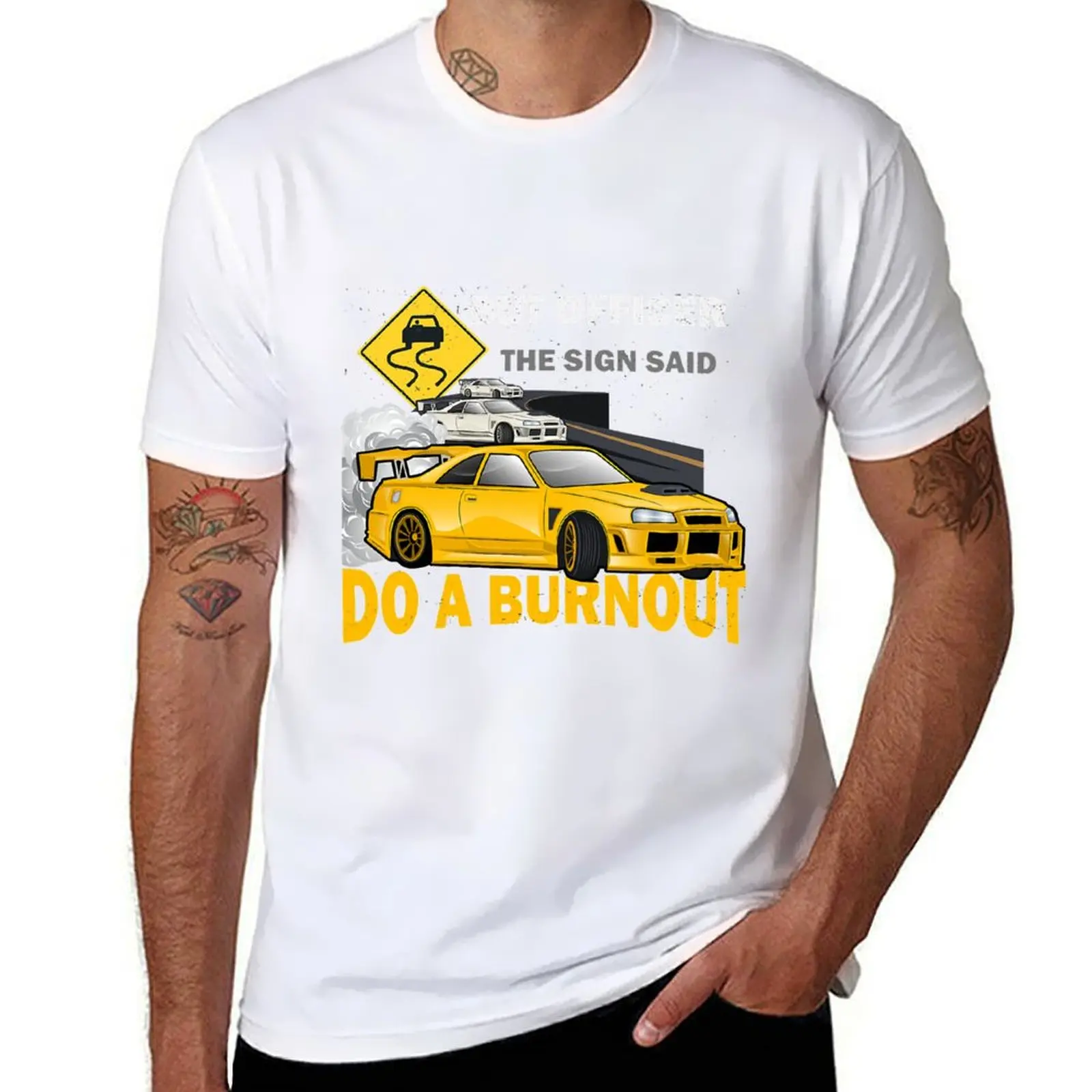 

But Officer the Sign Said Do a Burnout. Muscle Race Car T-Shirt T-Shirt Outdoor Activity Sports T-Shirt