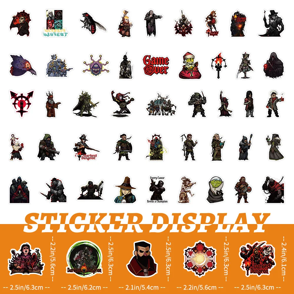 10/30/50/100PCS Darkest Dungeon Cartoon Stickers Game Stciekr Waterproof DIY Laptop Phone Guitar Car Bike Skateboard Decals Toy