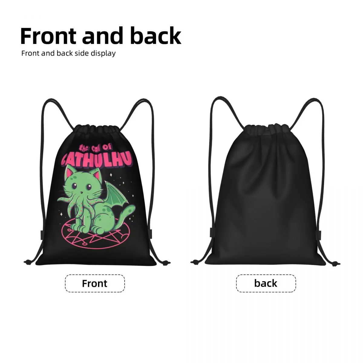 The Call Of Cthulhu zaino con coulisse borsa da palestra sportiva per uomo donna Lovecraft Monster Cat Shopping Sackpack