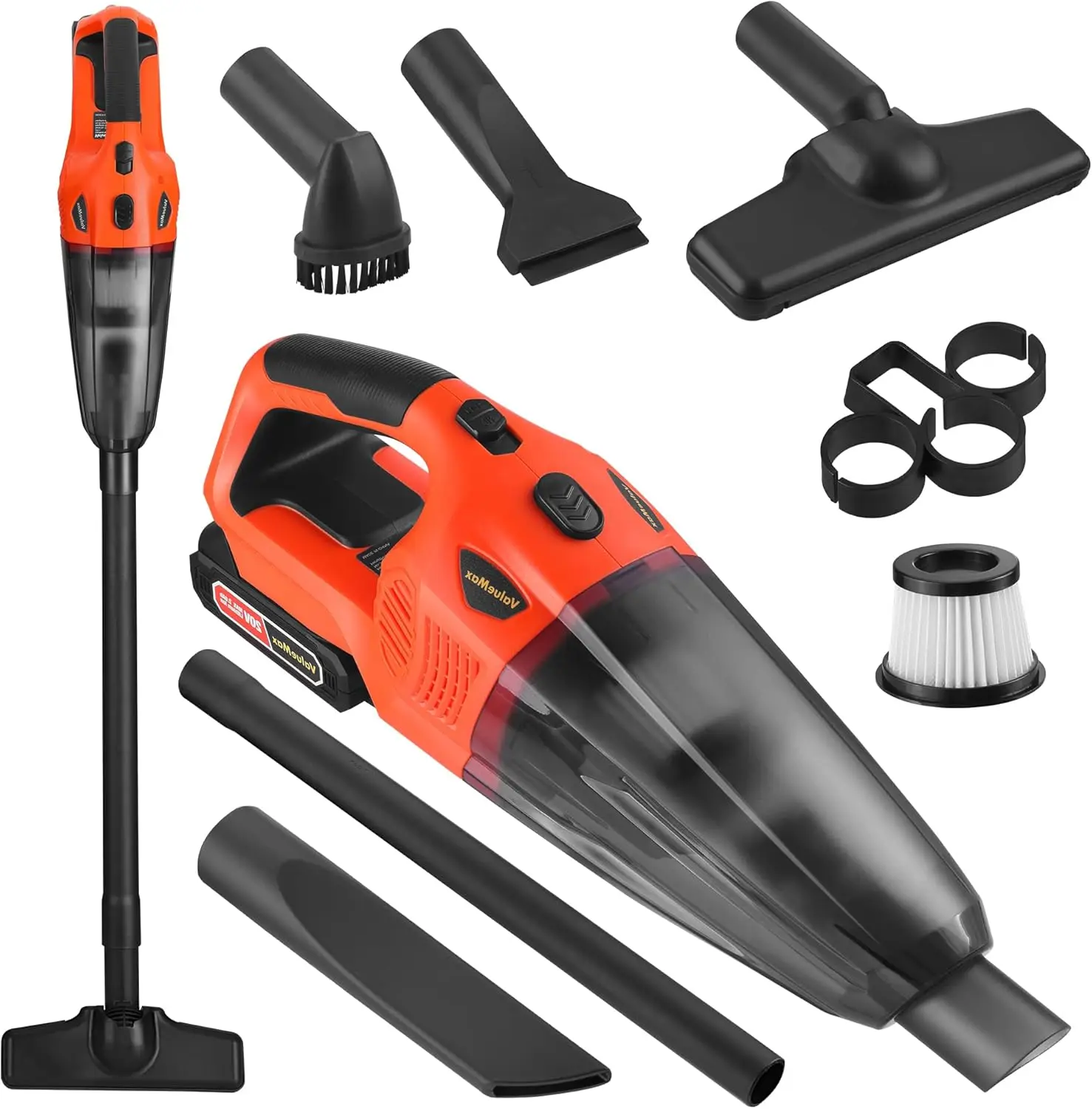 Cordless Handheld Vacuum Cleaner, 20V Rechargeable Battery, Multi-Nozzles for Car and Home Cleaning