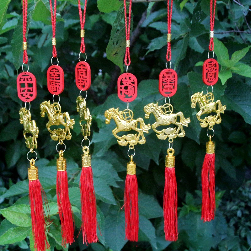 

Праздничный знак зодиака 2026, подвеска в виде лошади, китайское новогоднее украшение для дома, украшение на удачу, новогодние подарки