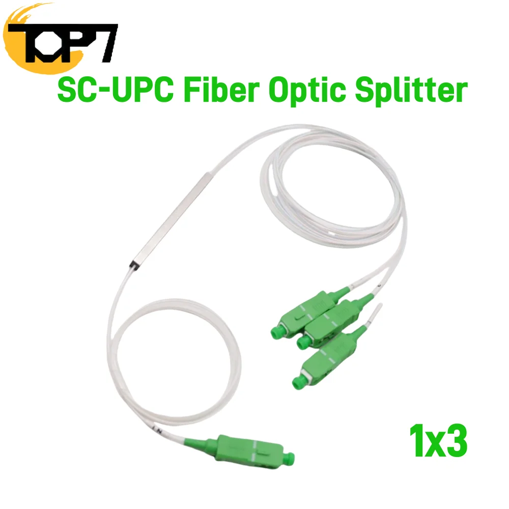 

5pcs SC APC and 5pcs SC UPC 1x3 9mm PLC Splitter Steel Tube Fiber Optic PLC Splitter Mini Blockless SC APC Connector Fiber Optic