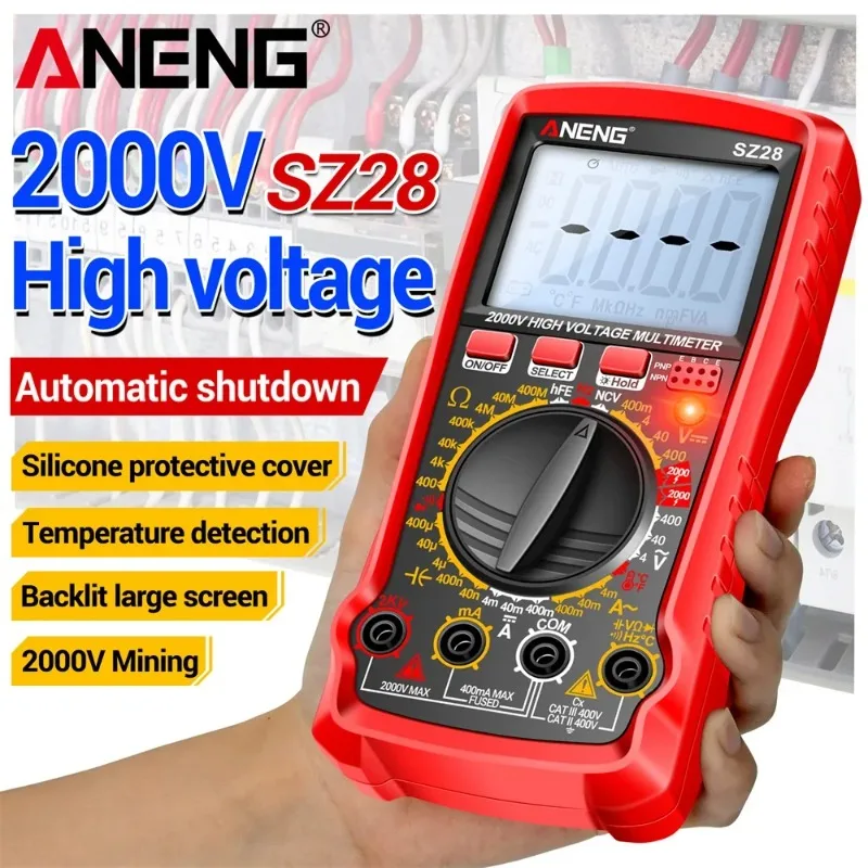 ANENG SZ28 Digital Multimeter Smart Tester AC DC Voltage Current NCV Transistor Capacitance Resistance Ohm Hz Diode