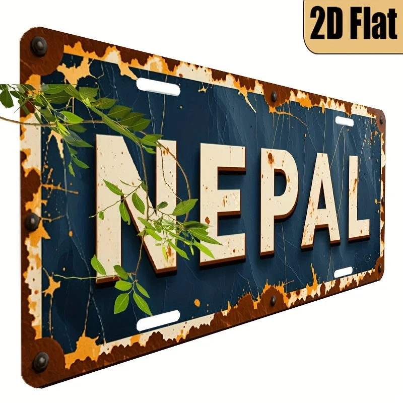 1 piece, 2D FLAT,retro style aluminum license plate 