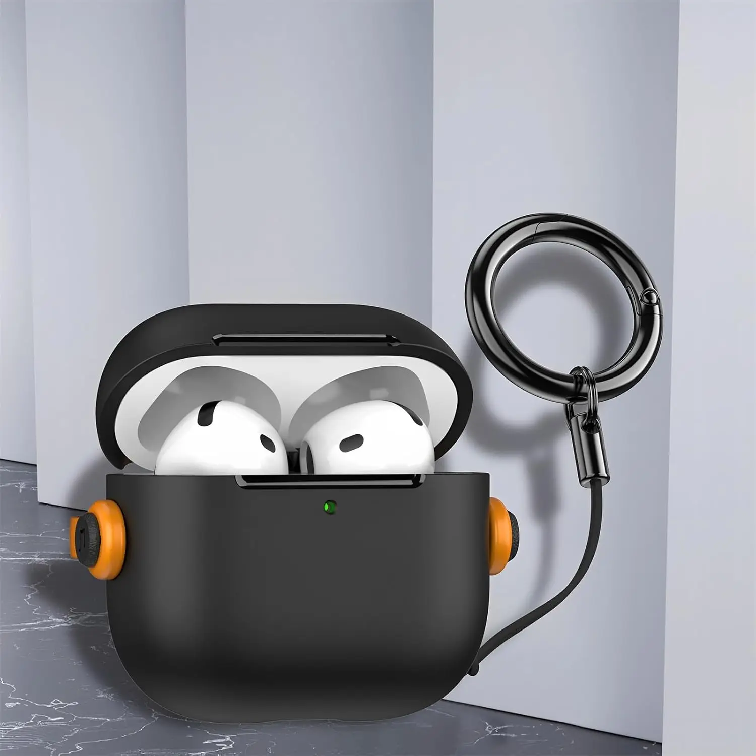 2024 novo para airpods 4 2024 com música fone de ouvido aparência kickstand caso capa kit chaveiro e cordão para airpods pro 2 caso