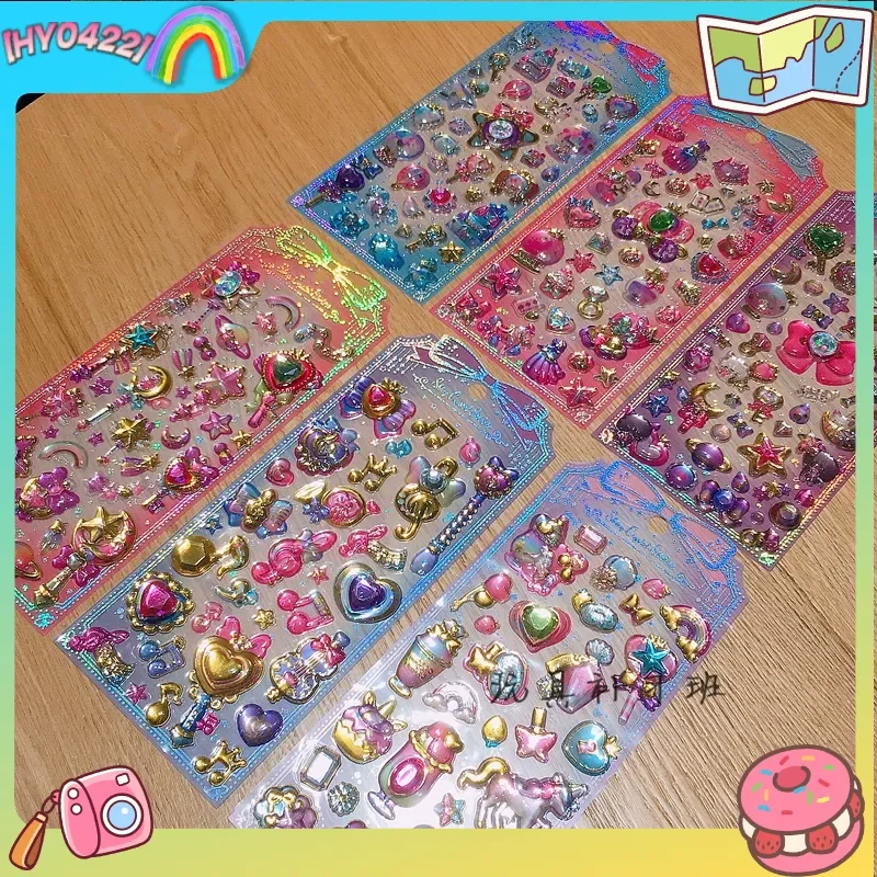 

3d Звездное небо, волшебная палочка, хрустальные наклейки с золотой фольгой, смоляная капля для украшения своими руками, принадлежности для рукоделия, детская вечеринка